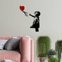 Wallity Banksy - 13-1 Escultura de pared metálica roja y negra